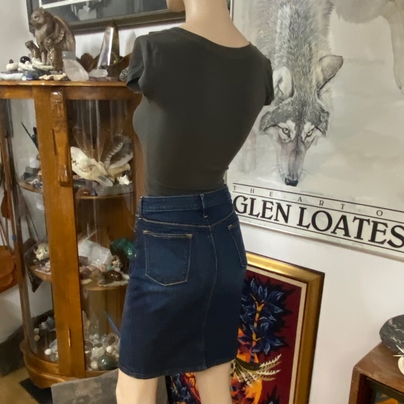 Denim Midi Skirt with Front Split - Picture 10 of 11